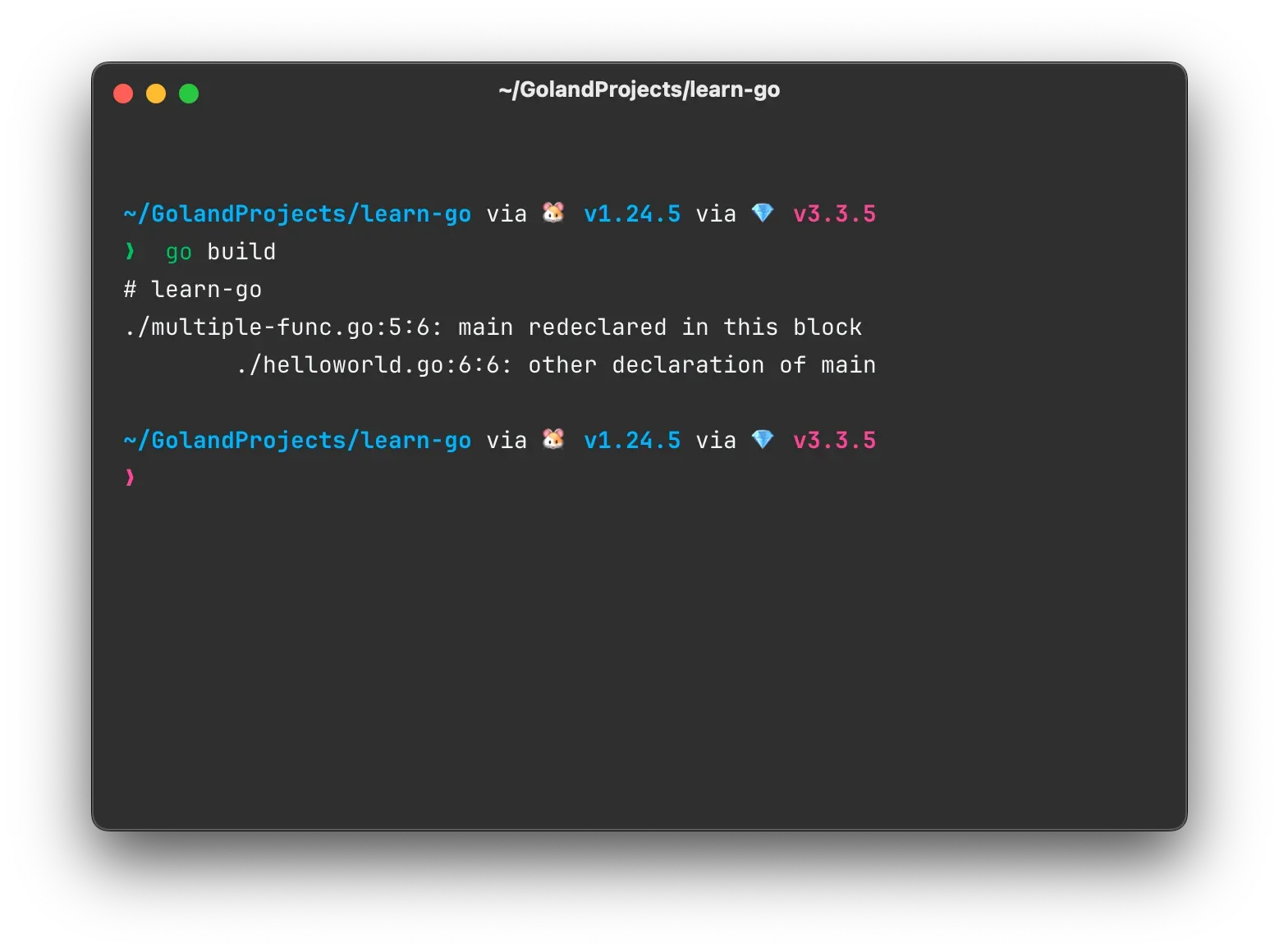 Error build Go